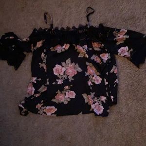 Black Flowered shirt